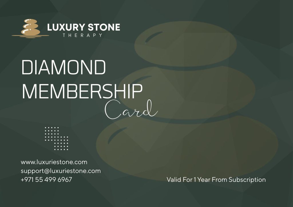 Luxury Stone Therapy Diamond Membership Card with VIP beauty and wellness privileges