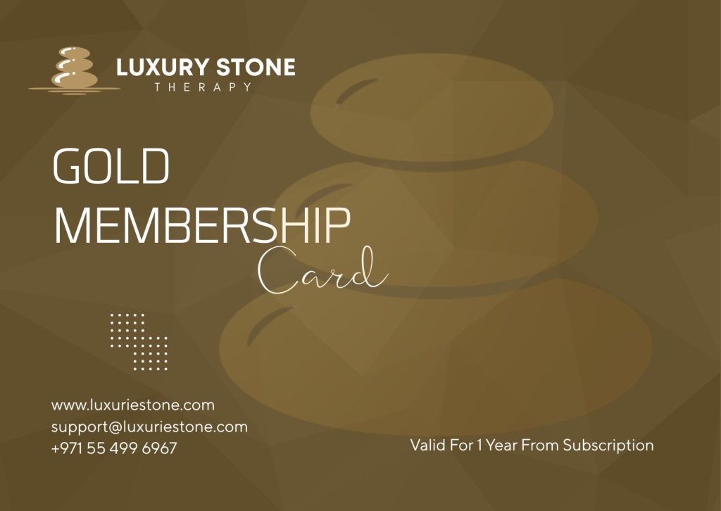 Luxury Stone Therapy Gold Membership Card offering premium salon and spa discounts