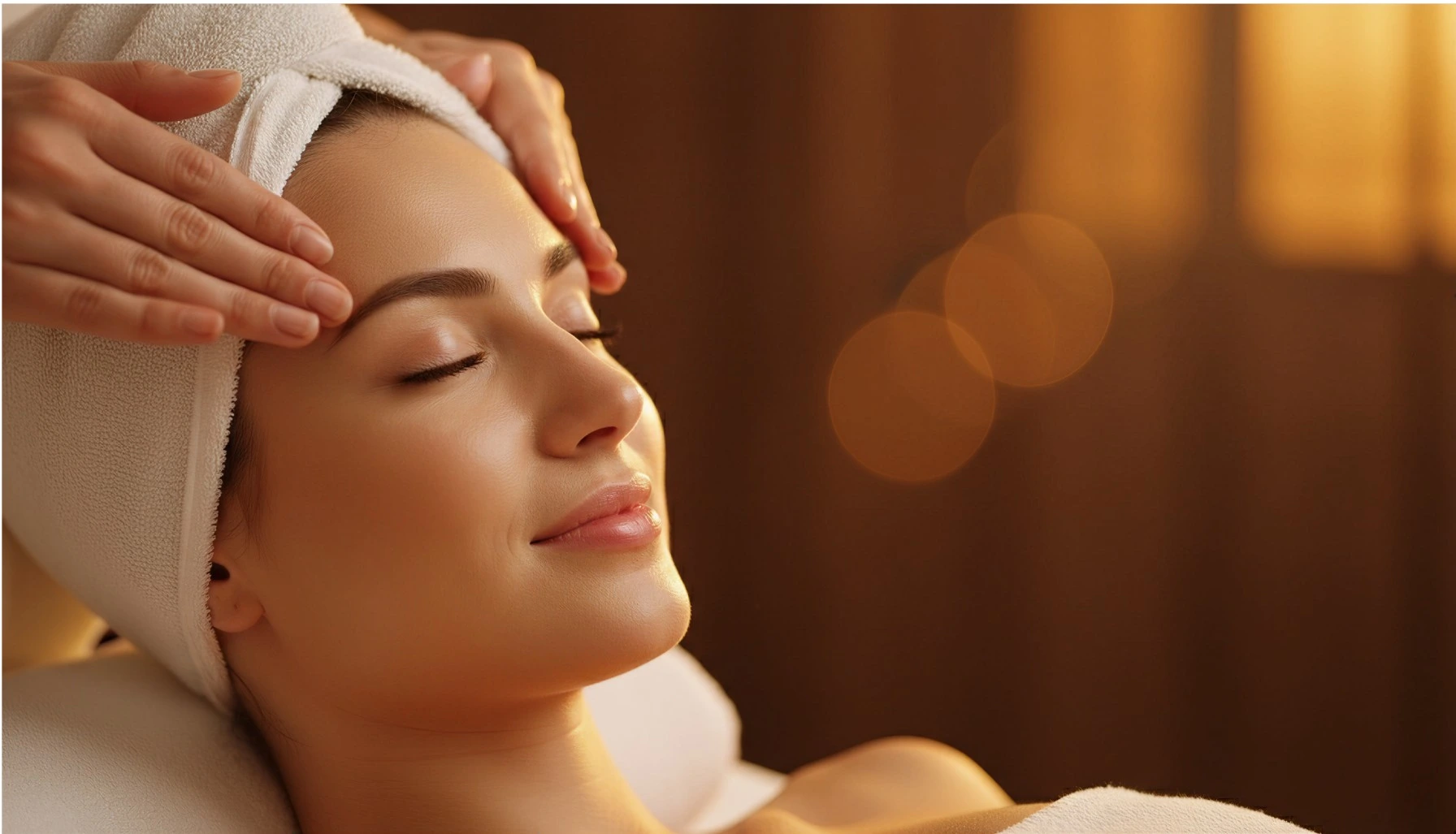 Relaxing head massage treatment for stress relief and improved well-being
